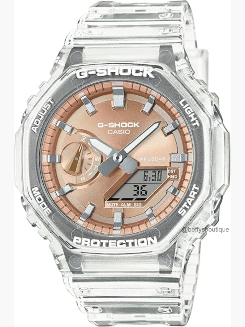 Shock Resistant Carbon Core Guard Wrist Watch Translucent Band